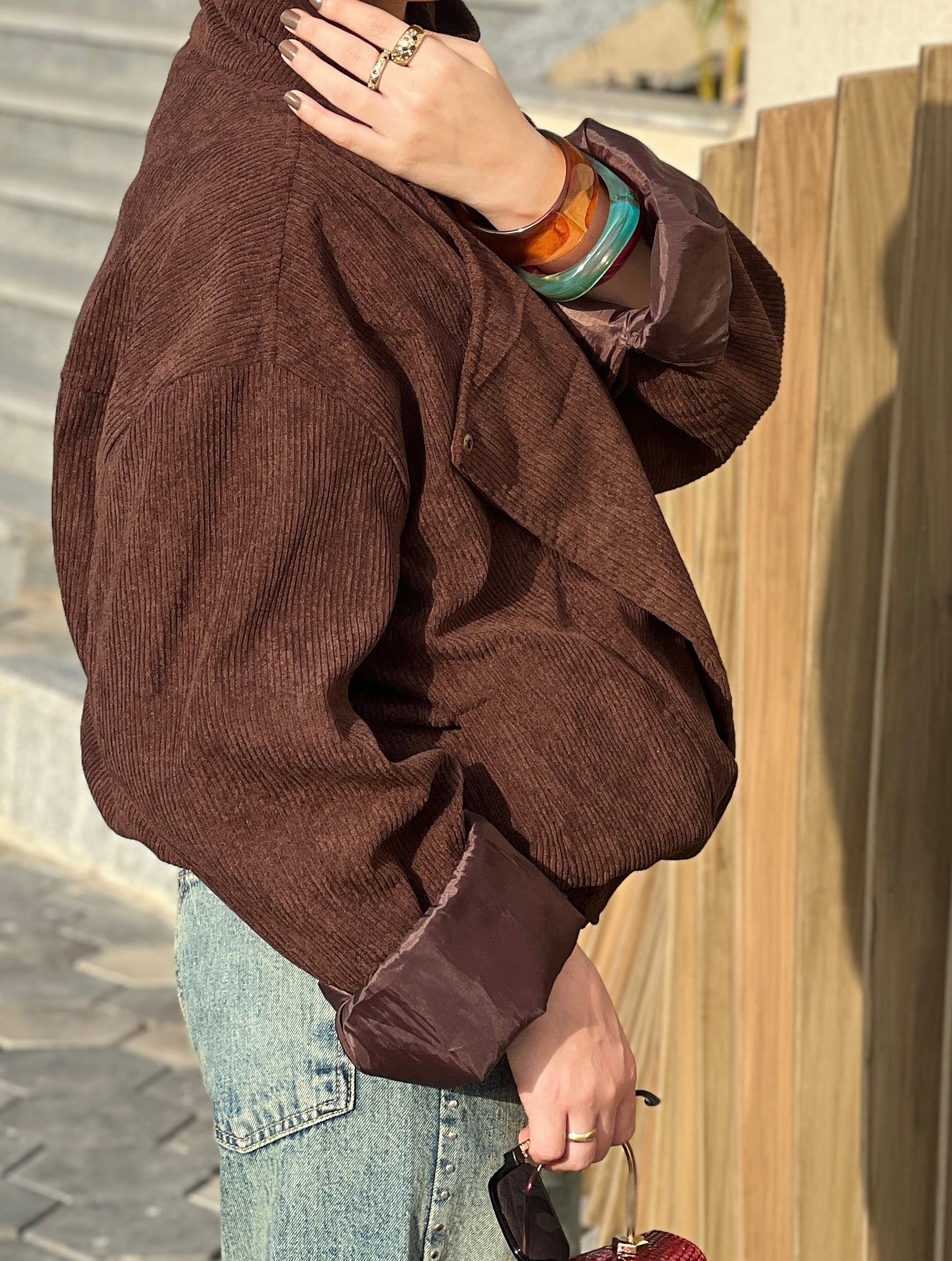 High neck collar with zipper