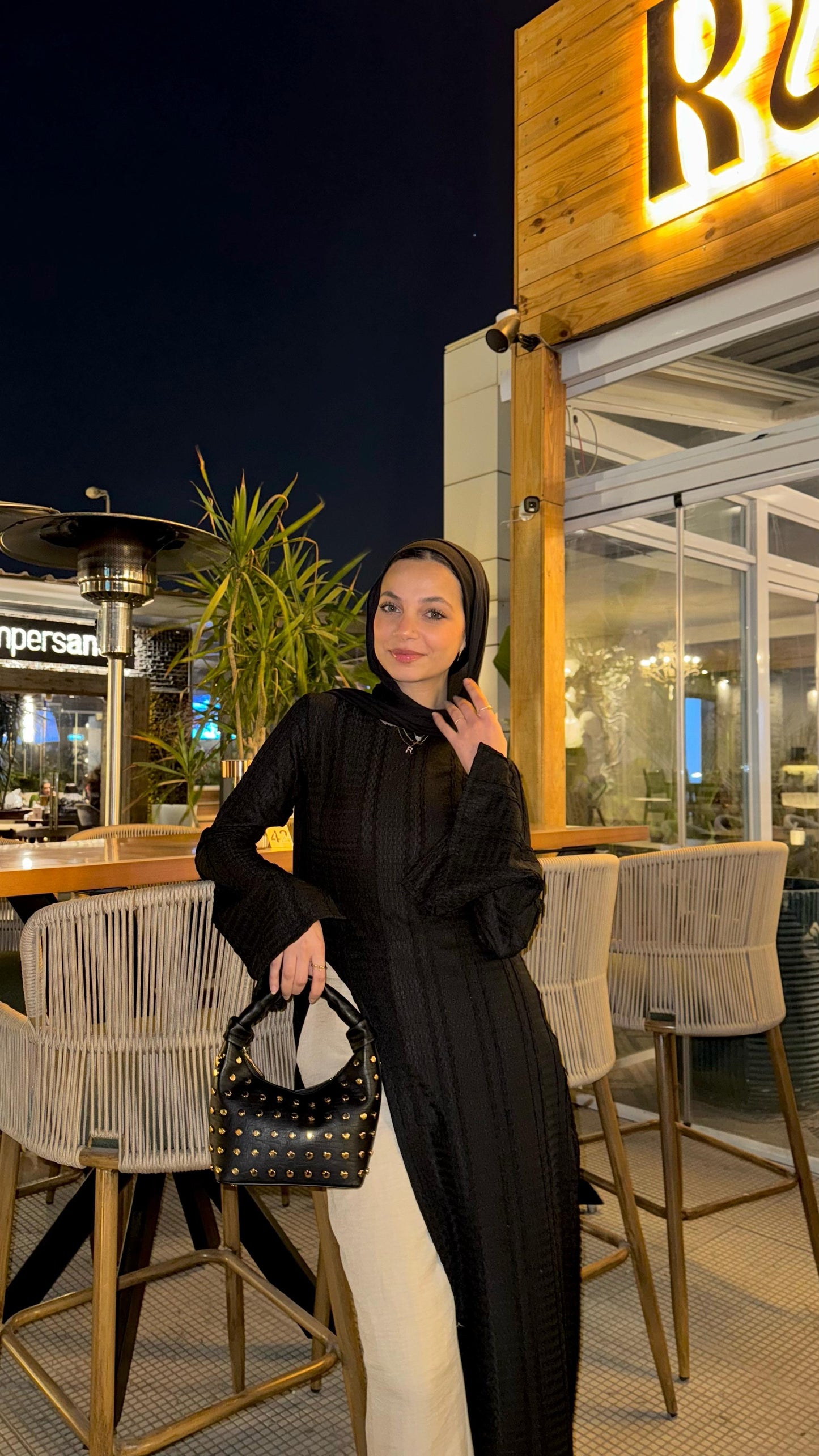 Black crushed blouse
