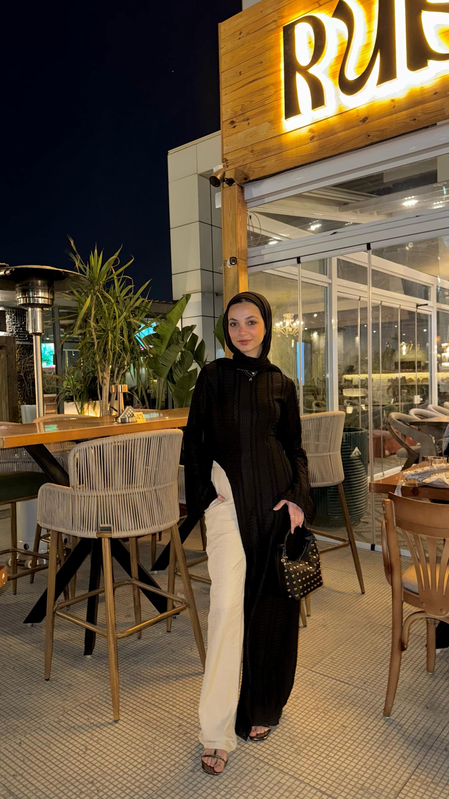 Black crushed blouse