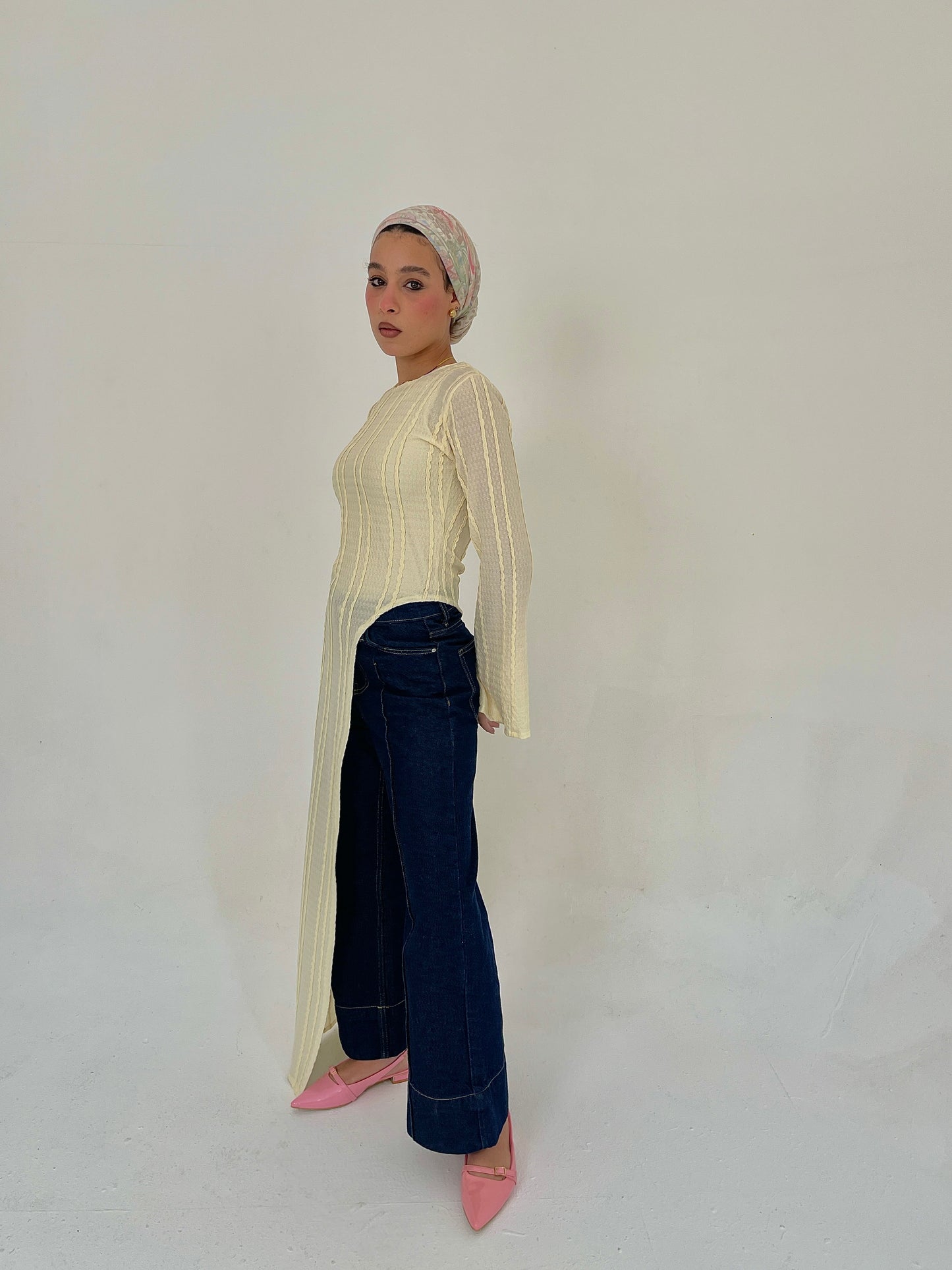 Side Slit Ruched Blouse