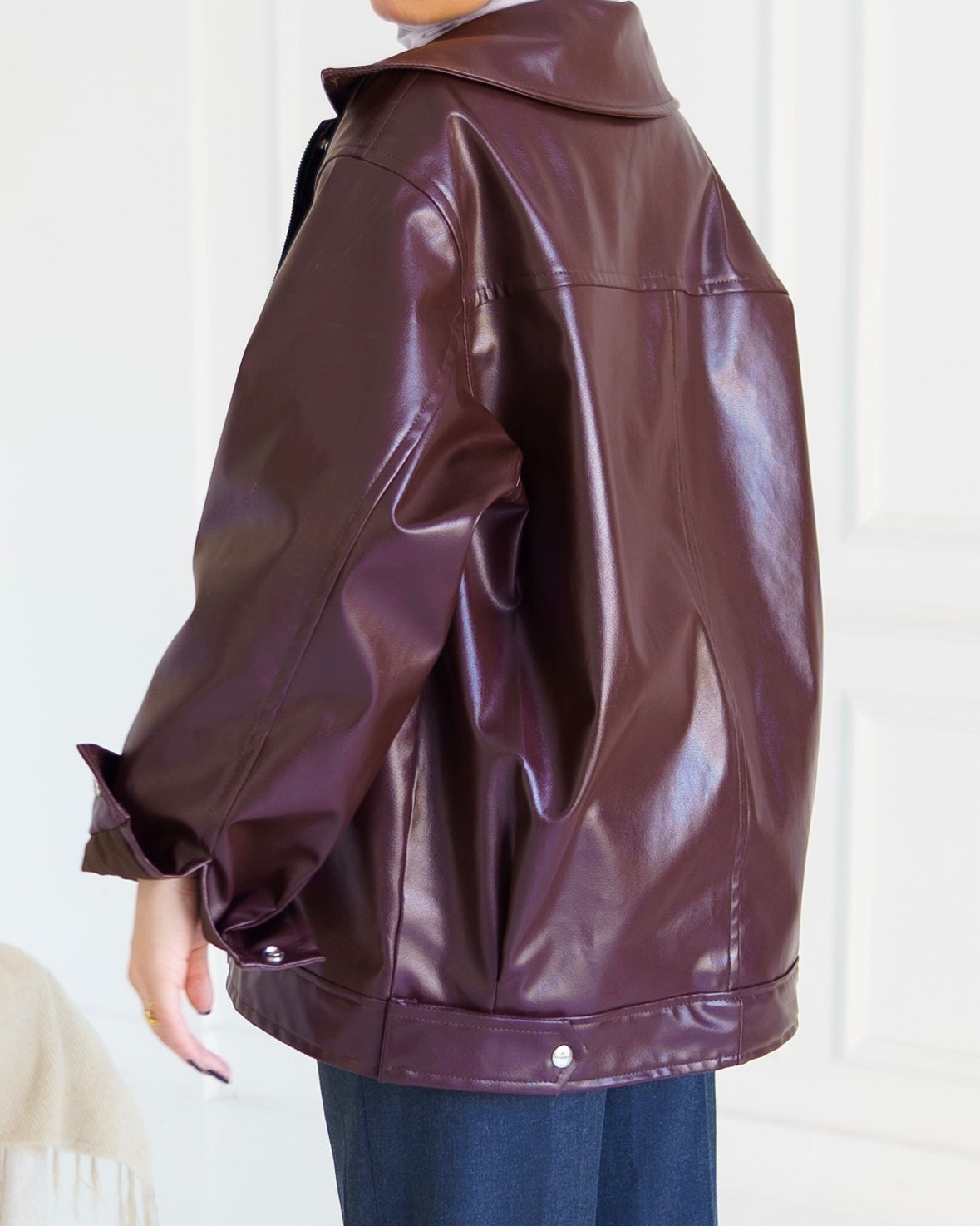 Burgundy leather jacket