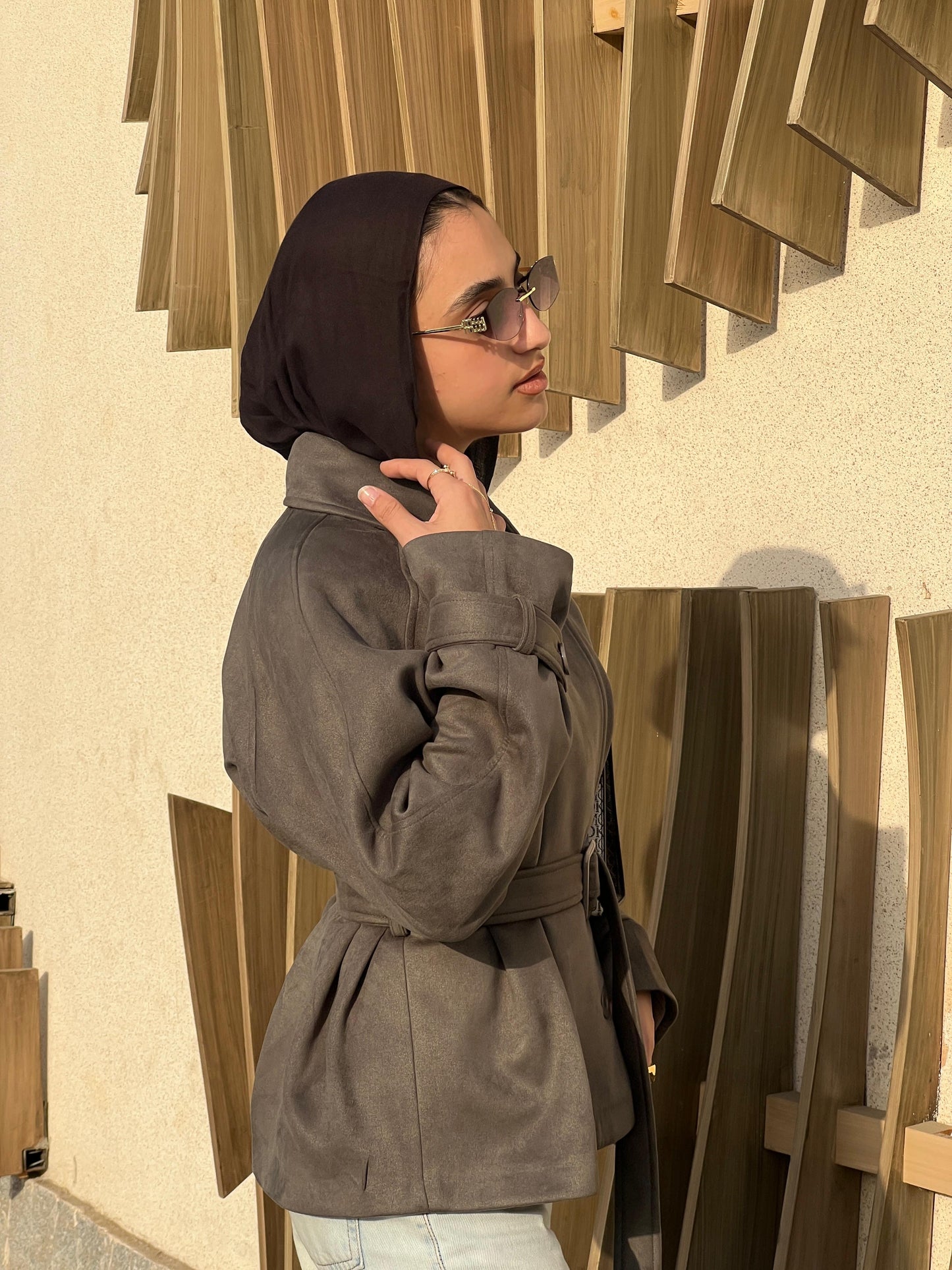 Sleek Strap Sleeve Jacket