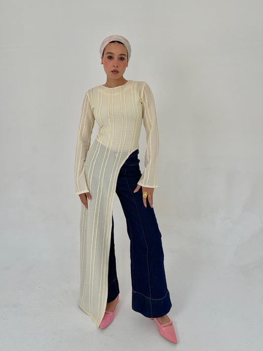 Side Slit Ruched Blouse