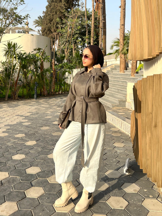 Sleek Strap Sleeve Jacket