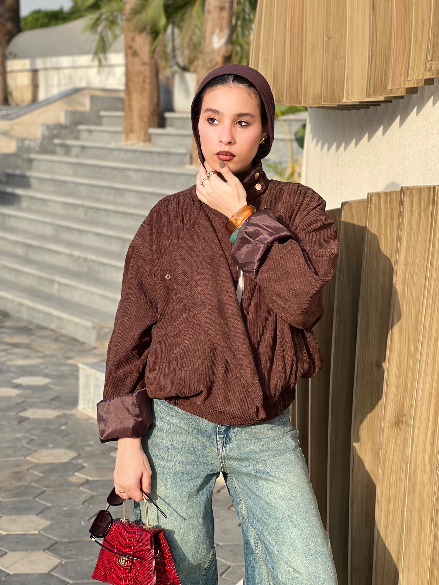 High neck collar with zipper