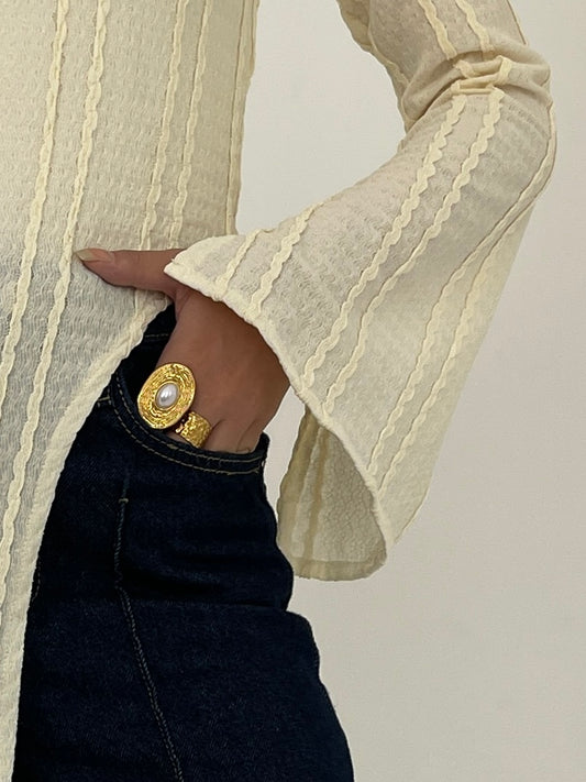 Side Slit Ruched Blouse