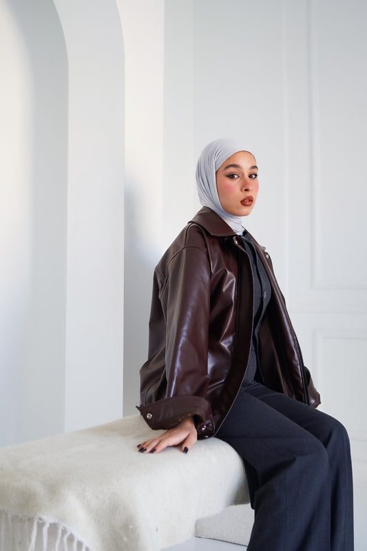 Burgundy leather jacket